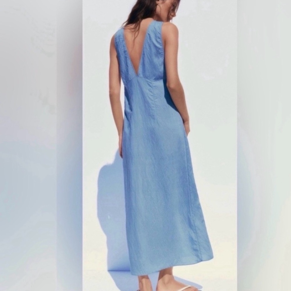 Zara Light Blue Maxi Dress - Picture 5 of 10